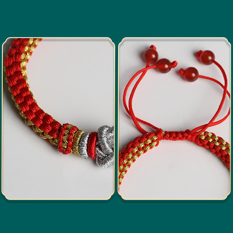 Stone of buddha Colorful Rope True Love Knot Luck Handmade Bracelet