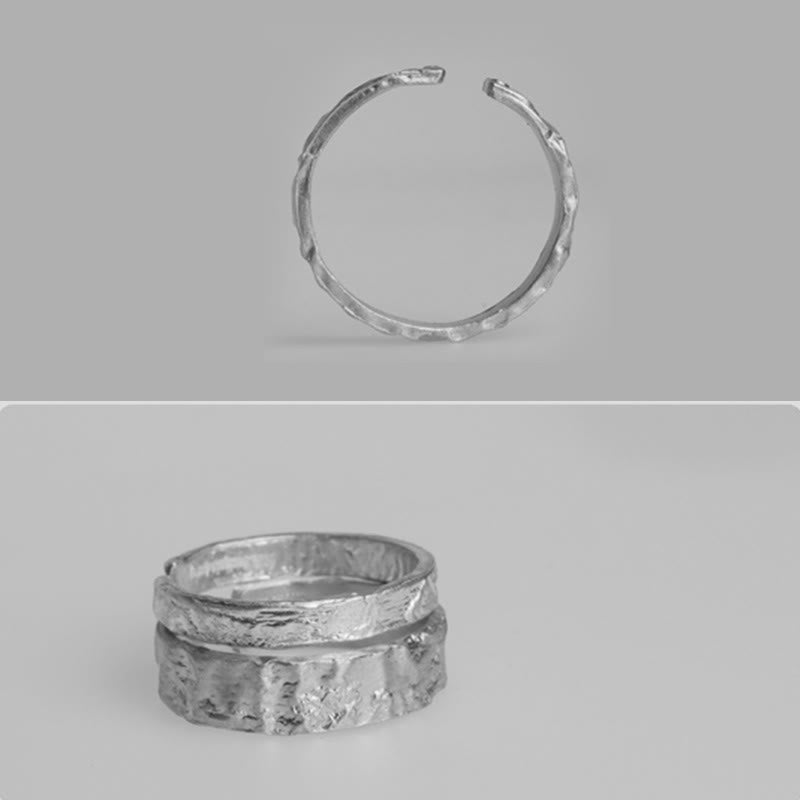 Stone of buddha 925 Sterling Silver Simple Design Blessing Couple Ring
