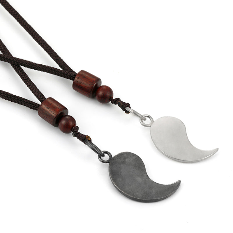 Stone of buddha 990 Sterling Silver Yin Yang Balance Harmony Necklace Pendant