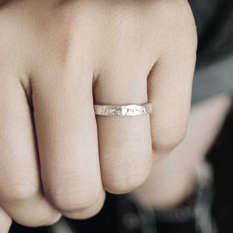 Stone of buddha 925 Sterling Silver Simple Design Blessing Couple Ring