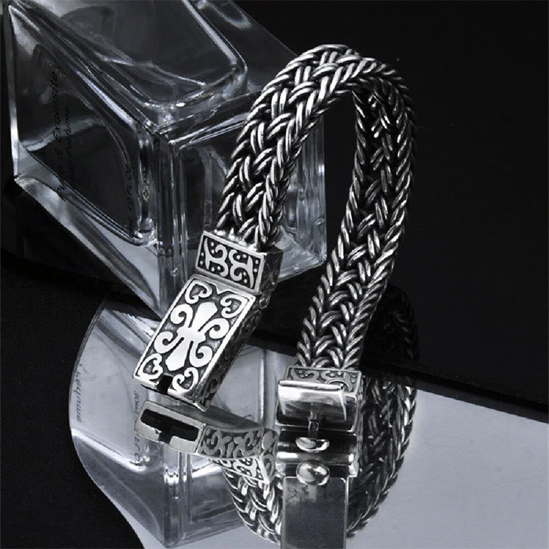 Stone of buddha Retro Vine Totem Pattern Braided Healing Chain Bracelet