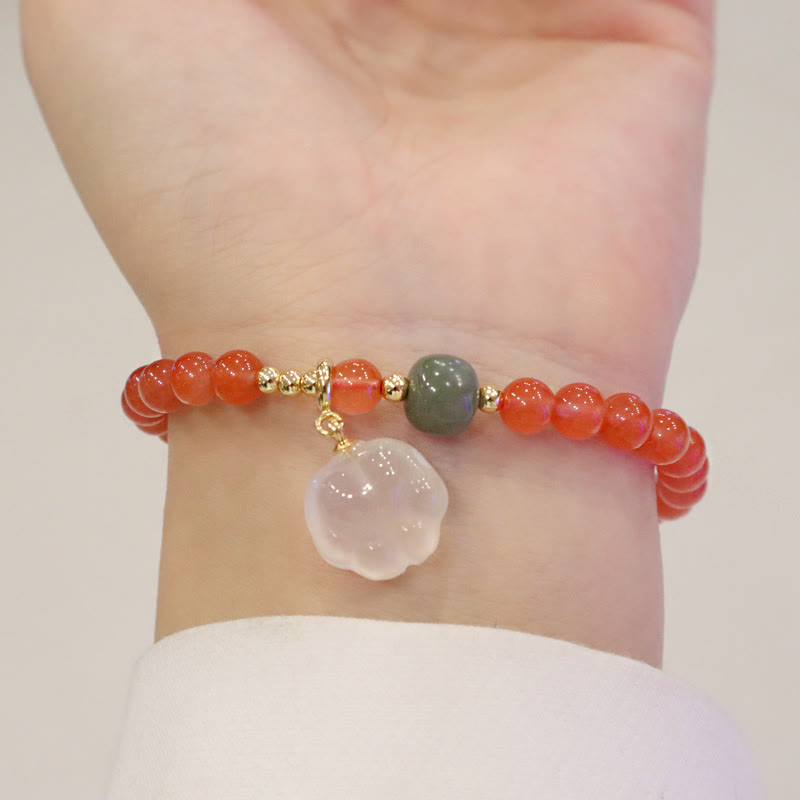Stone of buddha Red Agate Chalcedony Cat Paw Jade Confidence Bracelet