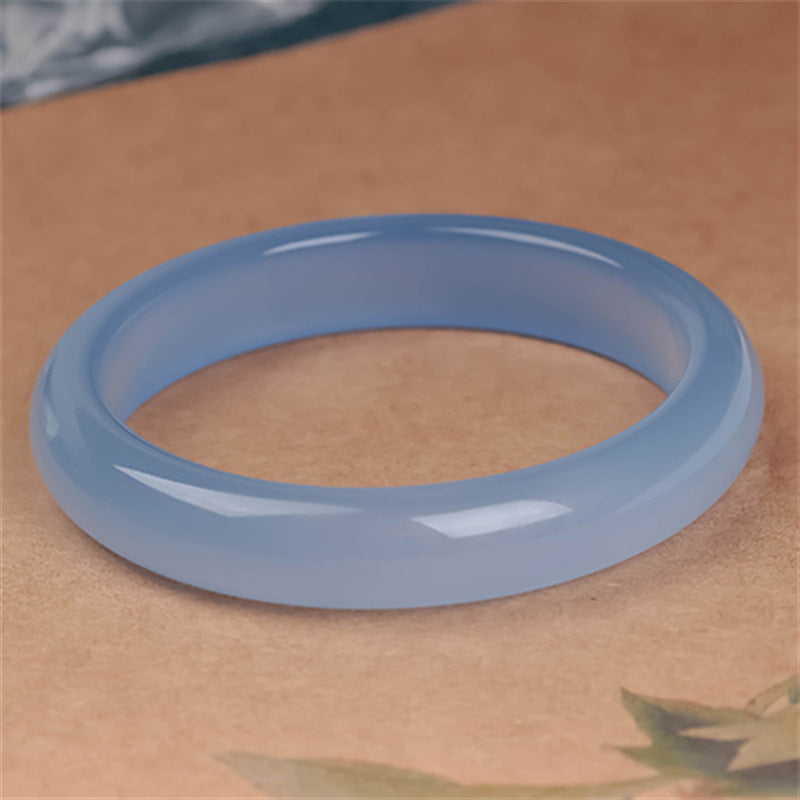 Stone of buddha Blue Chalcedony Emotional Balance Bracelet Bangle