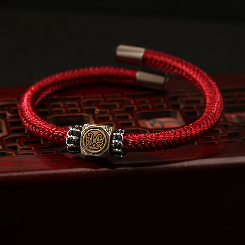 Stone of buddha 925 Sterling Silver Perfect Knot King Kong Knot Faith Strength Bracelet