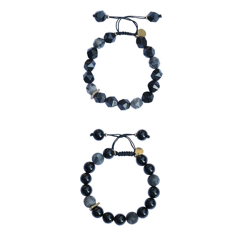 Stone of buddha Black Obsidian Black Glitter Stone Purification Bracelet