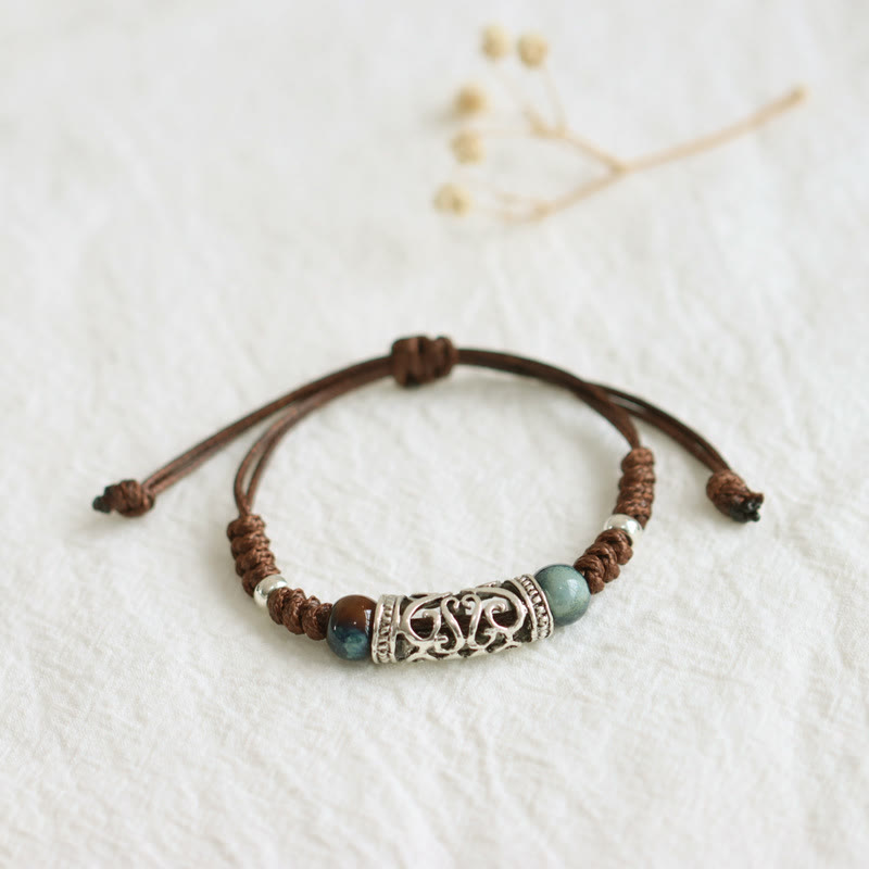Stone of buddha Tibet Ceramic Bead Wealth String Bracelet