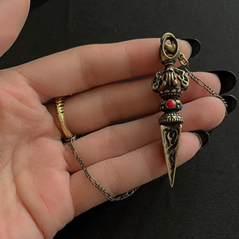 Stone of buddha Pentagram Eye of God Feather Hamsa Copper Healing Necklace Pendant Pendulum