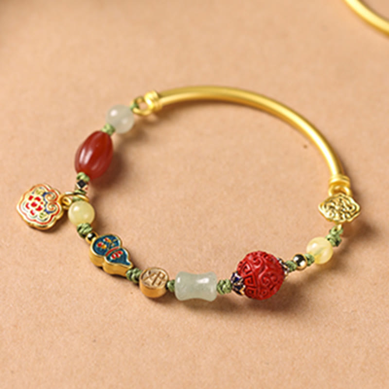 Stone of buddha Tibetan Auspicious Clouds Fortune Happiness Wealth Luck Bracelet