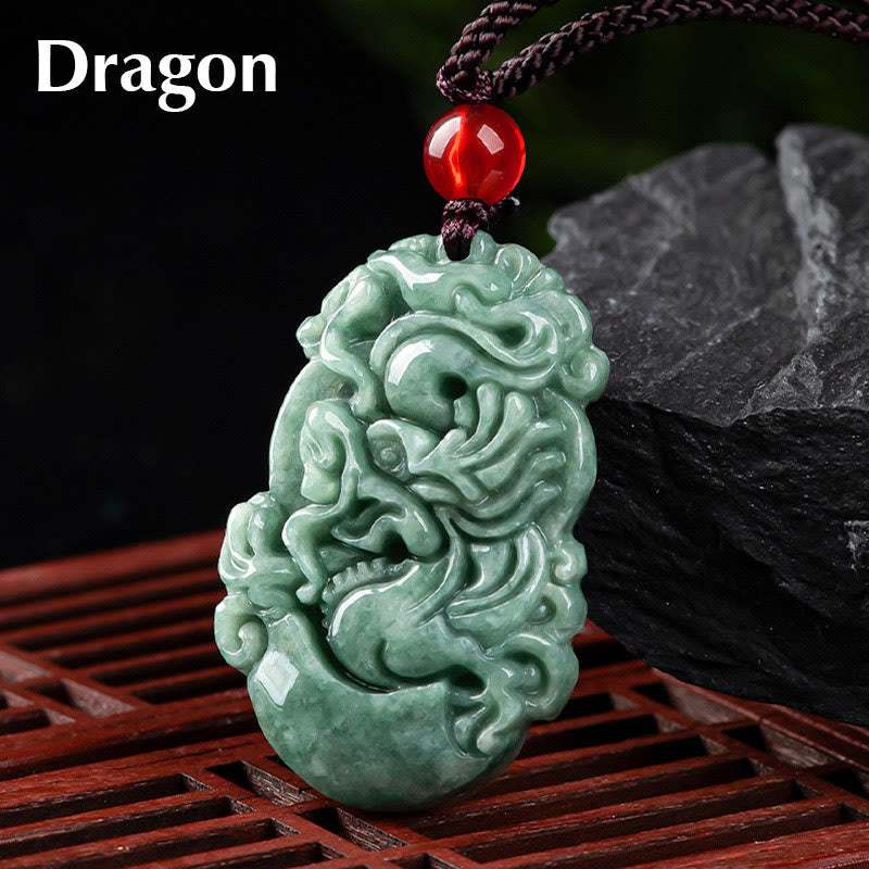Stone of buddha Natural Jade 12 Chinese Zodiac Prosperity Necklace Pendant