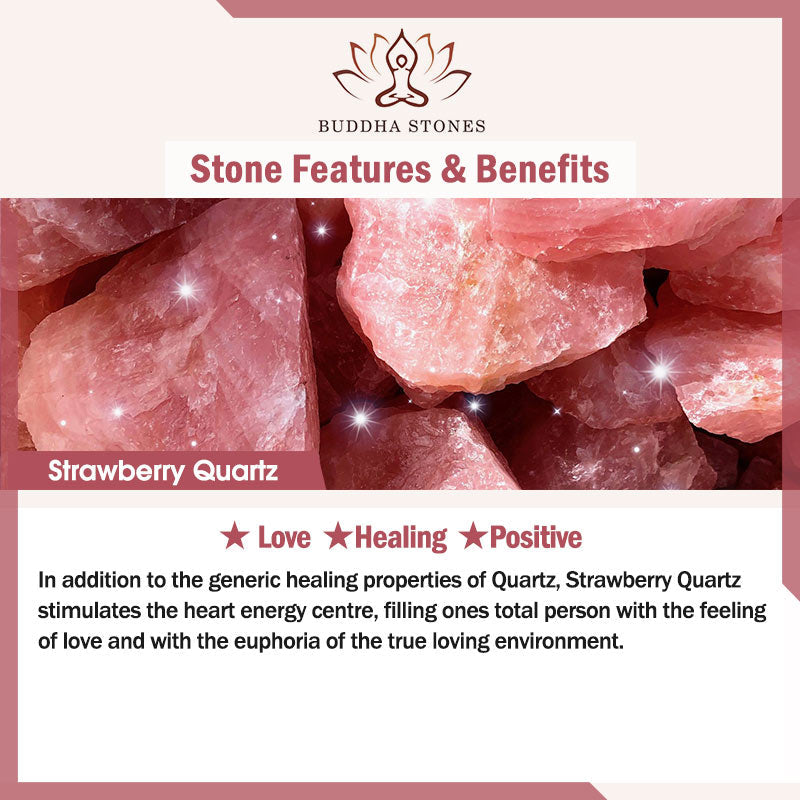 Stone of buddha Natural Strawberry Quartz Cinnabar Lucky Koi Fish Healing Bracelet