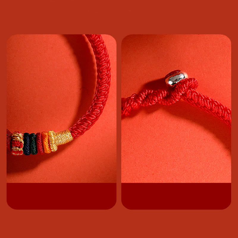 Stone of buddha Year of the Dragon 925 Sterling Silver Chinese Zodiac Cinnabar Auspicious Matches Blessing Bracelet