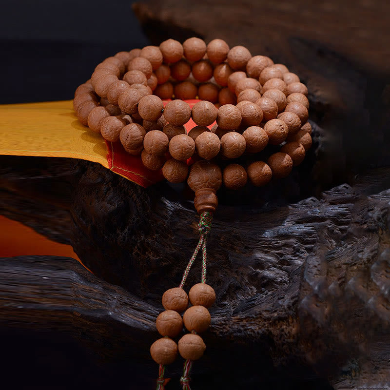 Stone of buddha 108 Mala Beads Nepal Bodhi Seed Luck Wealth Tassel Bracelet