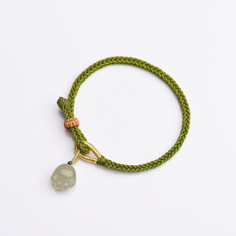 Stone of buddha Jade Cat Paw Pattern Luck Abundance Bracelet