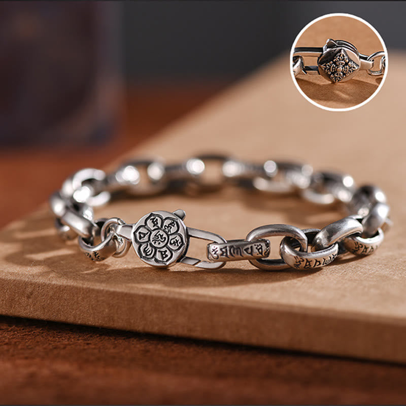Stone of buddha Om Mani Padme Hum Double Dorje Copper Engraved Wisdom Bracelet