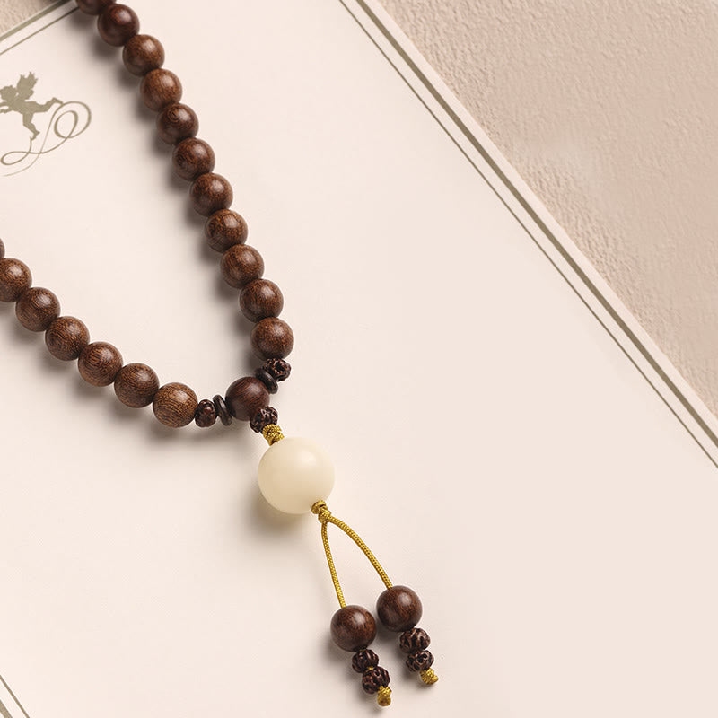 Stone of buddha Sandalwood Small Leaf Red Sandalwood Bodhi Seed Purification Double Wrap Bracelet