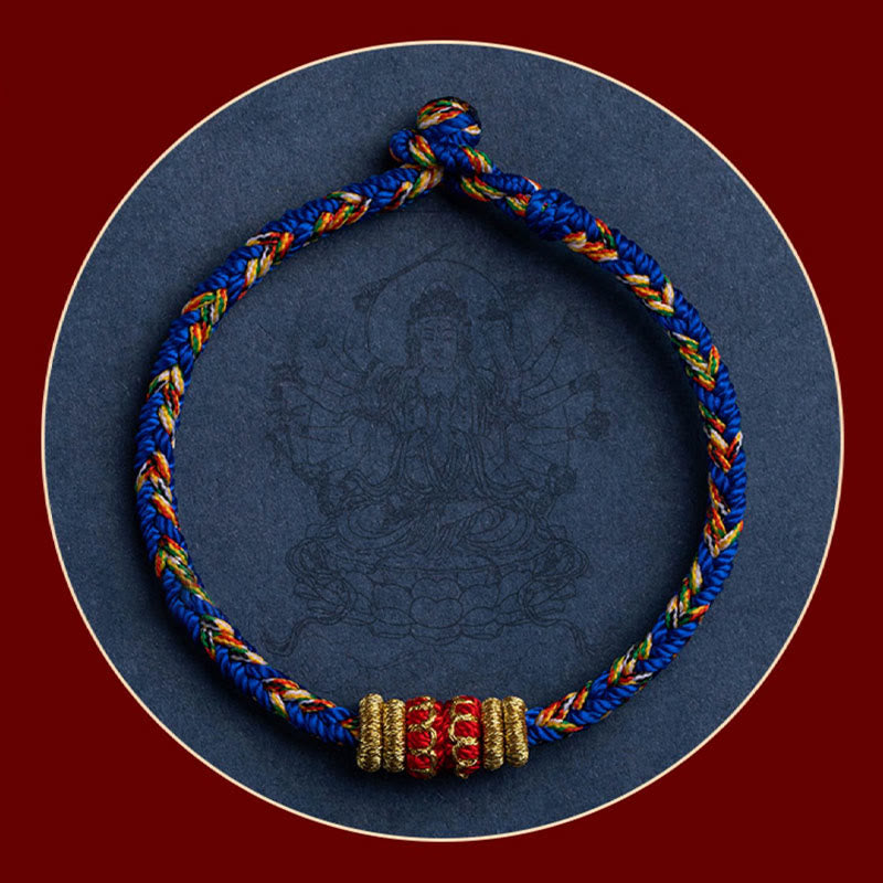 Stone of buddha Tibet Handmade Chinese Zodiac Natal Buddha Luck Strength Braided String Bracelet