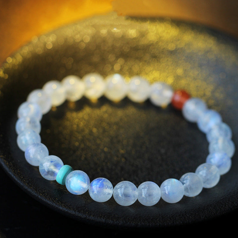 Stone of buddha Moonstone Calm Healing Positive Bracelet