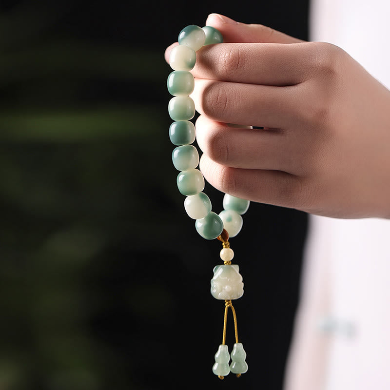 Stone of buddha Gradient Bodhi Seed Nine-Tailed Fox Cat Paw Claw Pine Cone Peace Bracelet