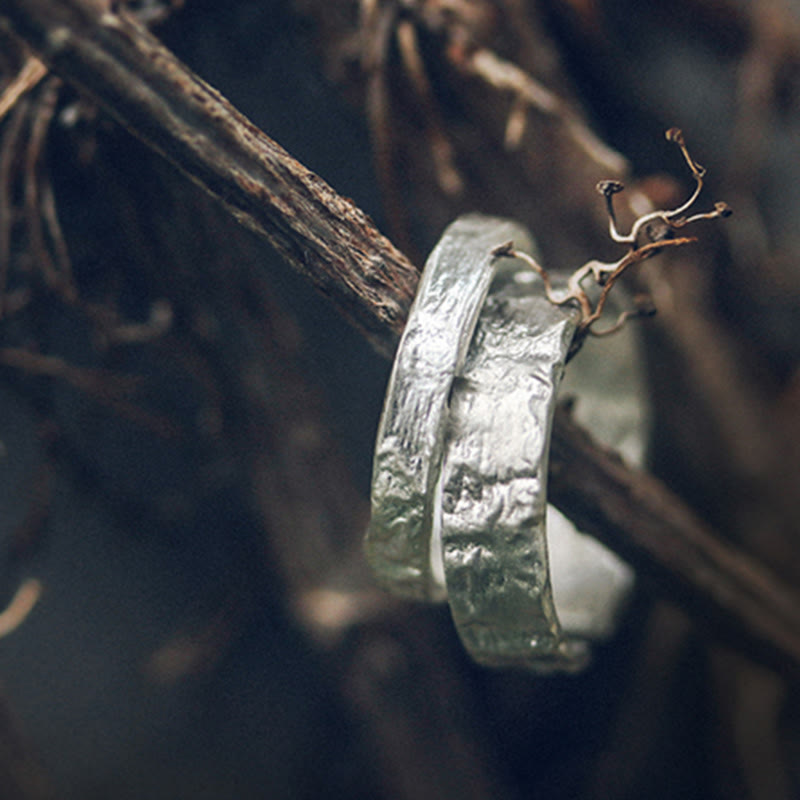 Stone of buddha 925 Sterling Silver Simple Design Blessing Couple Ring