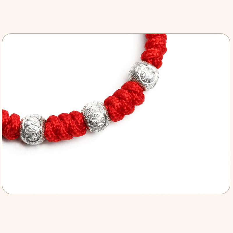 Stone of buddha 925 Sterling Silver King Kong Knot Multicolored Red String Strength Handmade Braided Kids Child Bracelet
