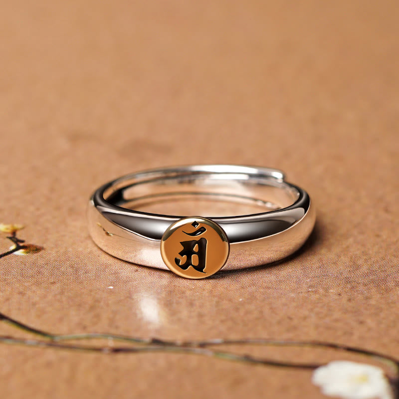 Stone of buddha Tibetan Om Mani Padme Hum Carved Chinese Zodiac Natal Buddha Peace Ring