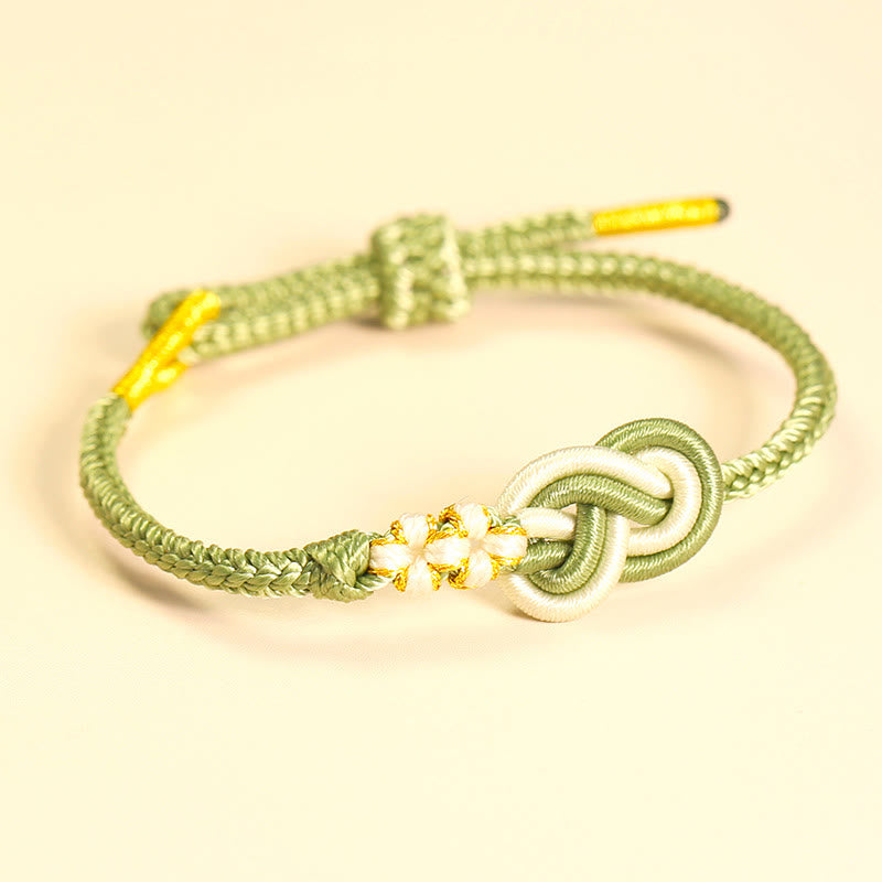 Stone of buddha Handcrafted Eight Thread Peace Knot Peach Blossom Knot Luck Connection Bracelet