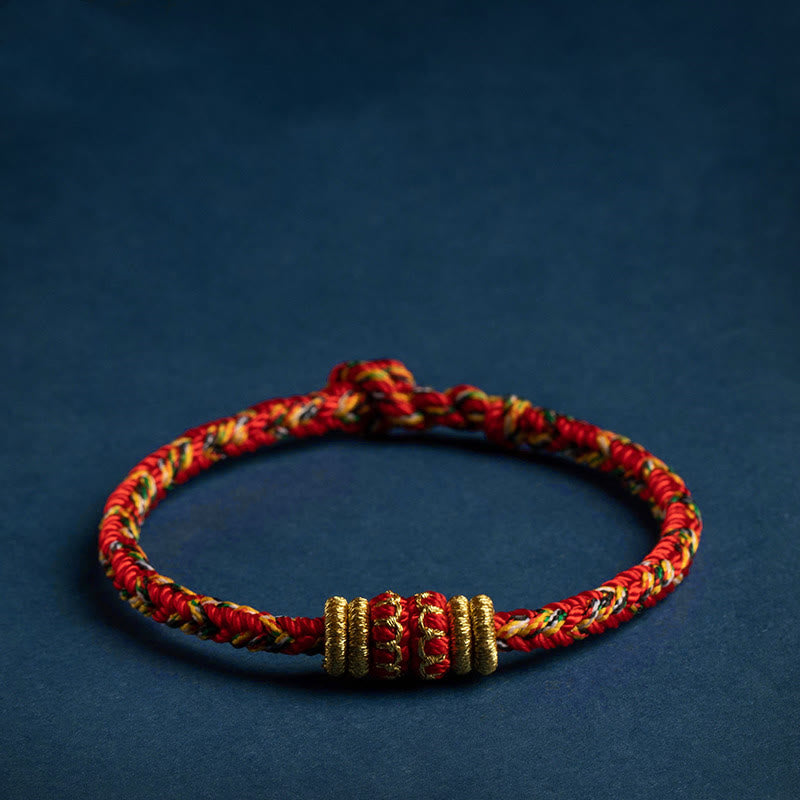 Stone of buddha Tibet Handmade Chinese Zodiac Natal Buddha Luck Strength Braided String Bracelet