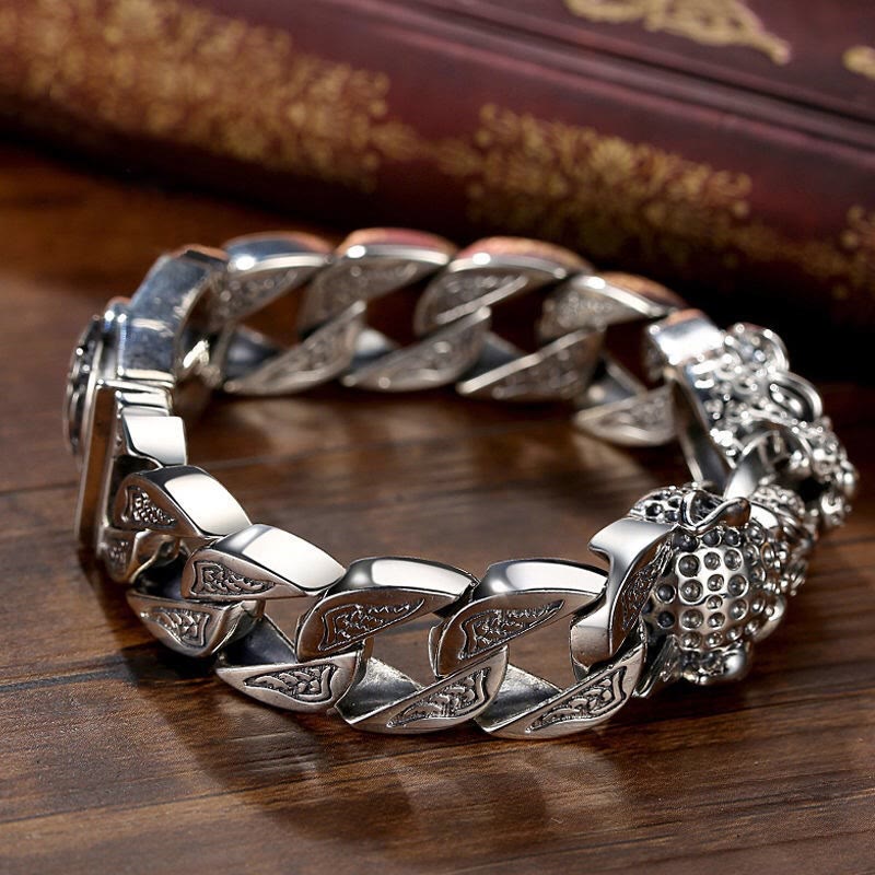 Stone of buddha Leopard Pattern Healing Balance Chain Bracelet