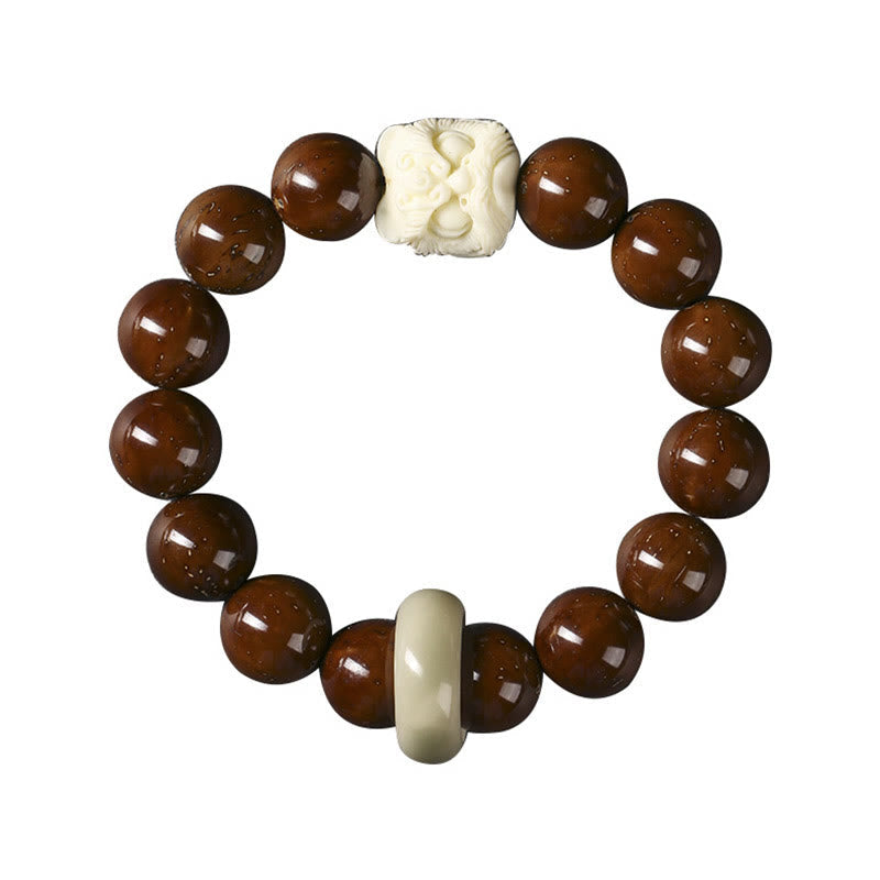 Stone of buddha Purple Bodhi Seed Dancing Lion Wisdom Bracelet