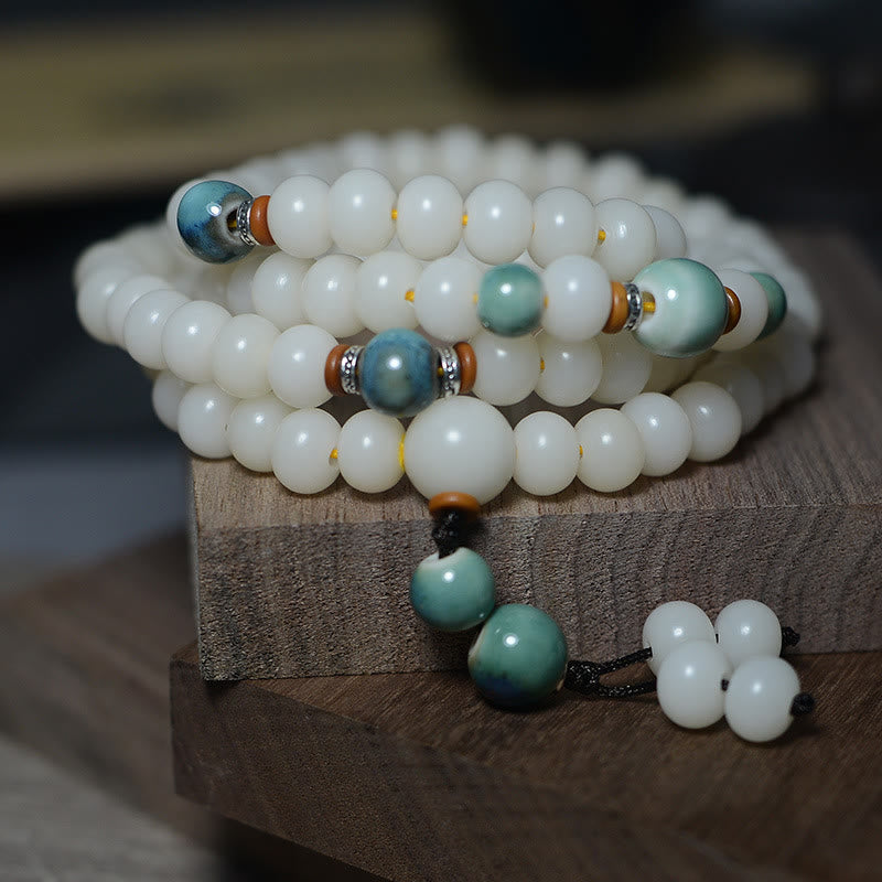 Stone of buddha 108 Mala Beads Bodhi Seed Keep Away Evil Spirits Calm Bracelet