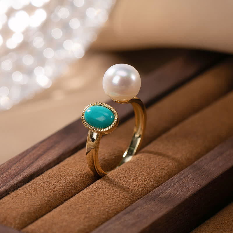 Stone of buddha 925 Sterling Silver Pearl Turquoise Healing Ring Earrings Necklace Pendant