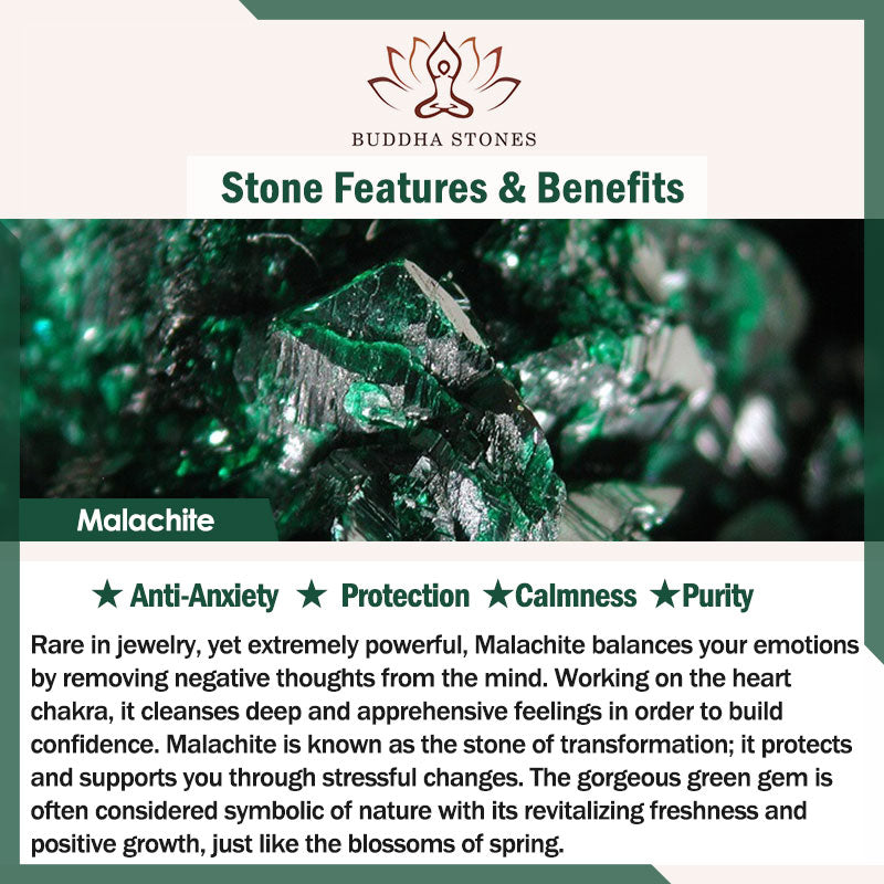 Stone of buddha Natural Malachite Protection Calmness Bracelet