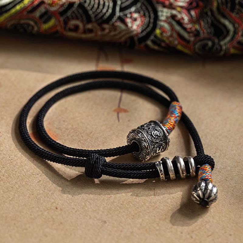 Stone of buddha Tibetan Om Mani Padme Hum Carved Amulet Double Wrap Bracelet