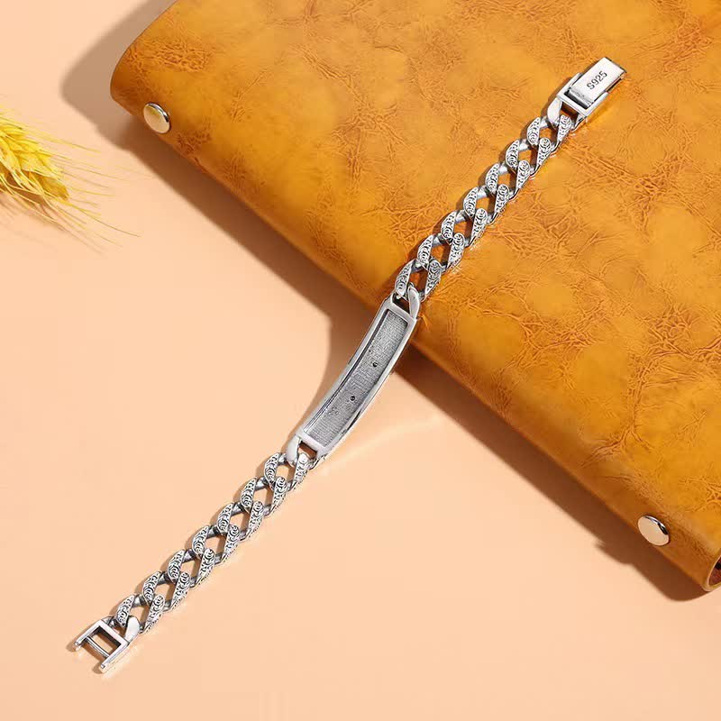 Stone of buddha Tiger Copper Luck Cuff Chain Bracelet