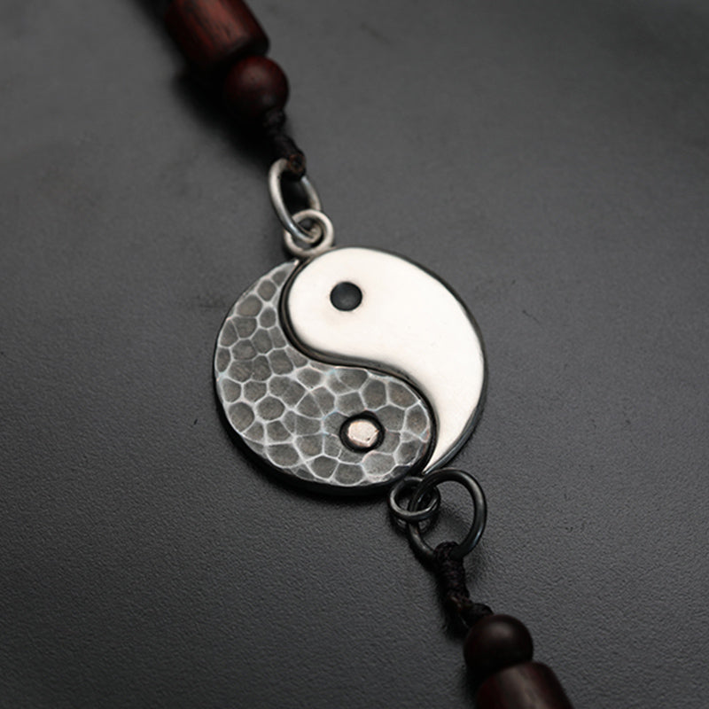 Stone of buddha 990 Sterling Silver Yin Yang Balance Harmony Necklace Pendant