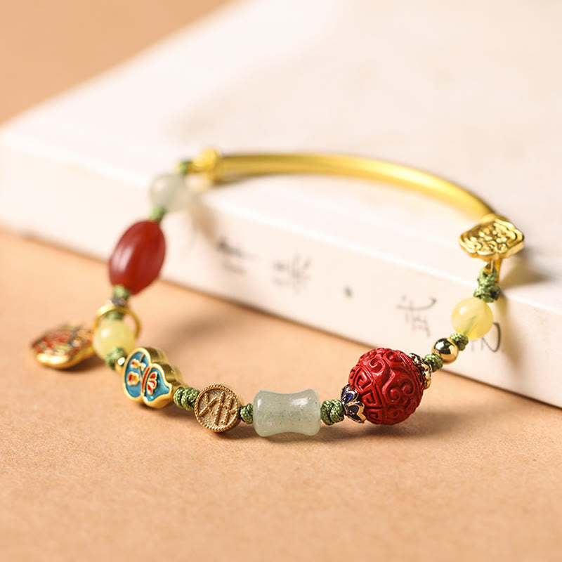 Stone of buddha Tibetan Auspicious Clouds Fortune Happiness Wealth Luck Bracelet