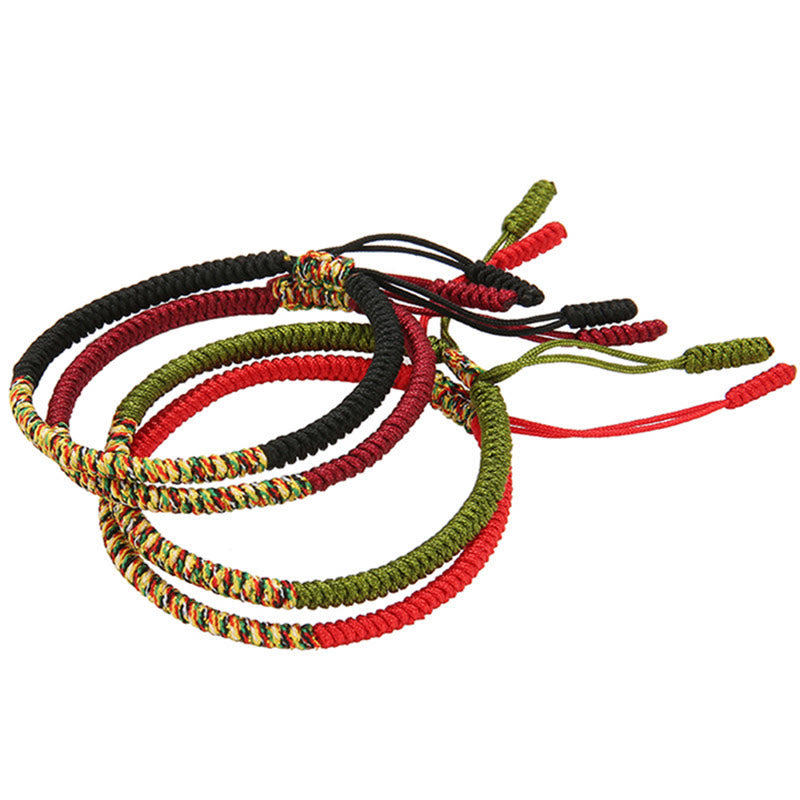 Stone of buddha Tibetan Handmade Multicolor King Kong Knot Luck Strength Braided Bracelet