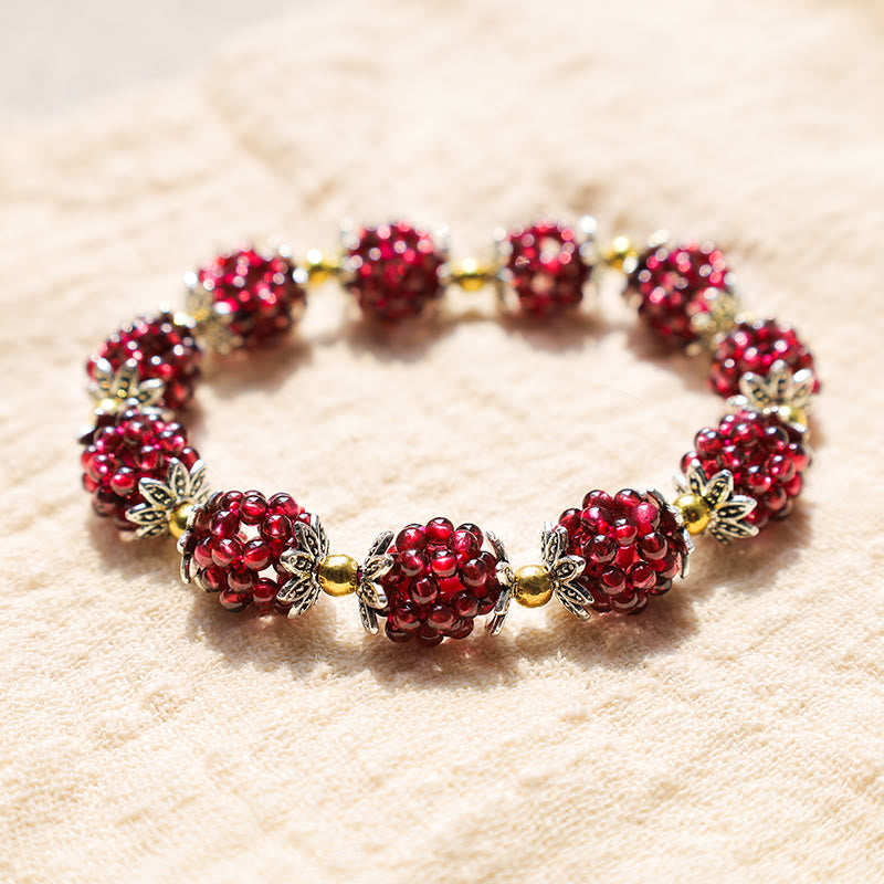 Stone of buddha Natural Garnet Healing Bracelet