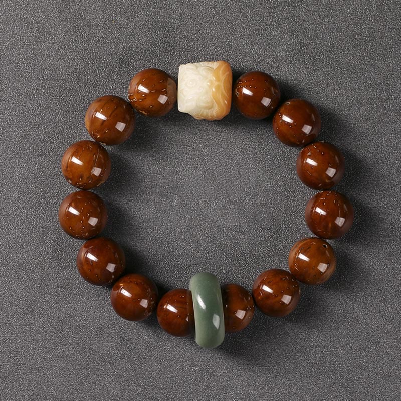 Stone of buddha Purple Bodhi Seed Dancing Lion Wisdom Bracelet