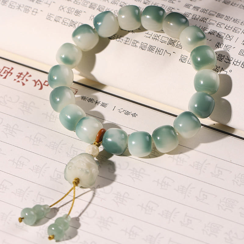 Stone of buddha Gradient Bodhi Seed Nine-Tailed Fox Cat Paw Claw Pine Cone Peace Bracelet