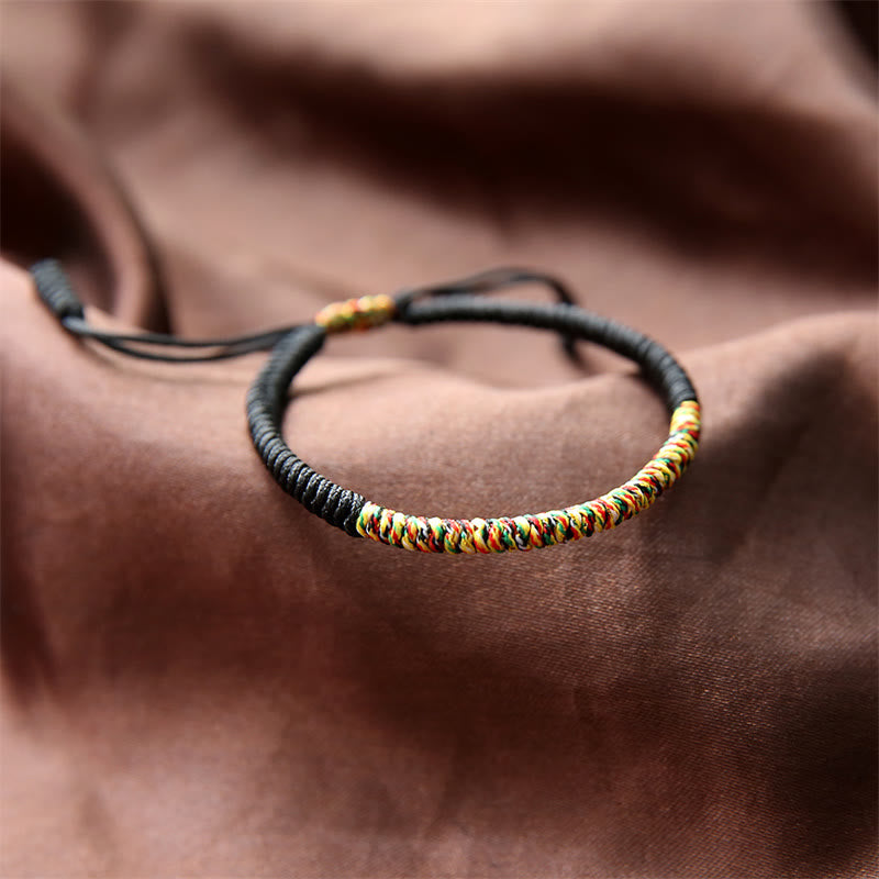 Stone of buddha Tibetan Handmade Multicolor King Kong Knot Luck Strength Braided Bracelet