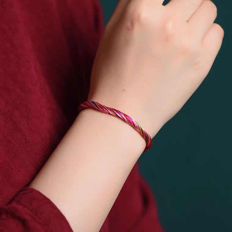 Stone of buddha Tibetan Handmade Five Colorful Thread Dragon Boat Festival Protection Adult Child String Bracelet
