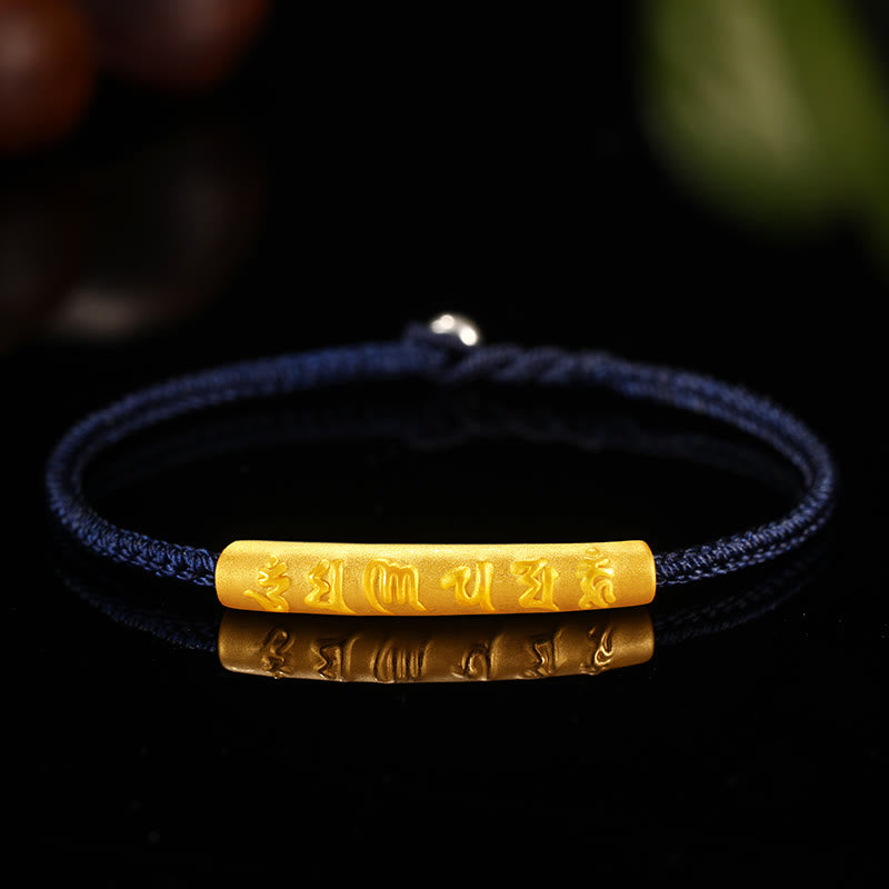 Stone of buddha Tibetan 999 Gold Om Mani Padme Hum Handcrafted Eight Thread Peace Knot Luck Braided Couple Bracelet