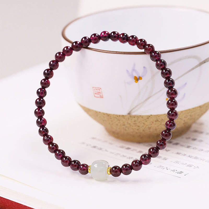 Stone of buddha Natural Garnet Jade Bead Purification Bracelet