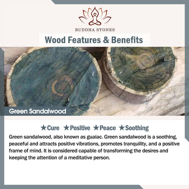 Stone of buddha Green Sandalwood Ebony Wood Sandalwood Om Mani Padme Hum Soothing Bracelet