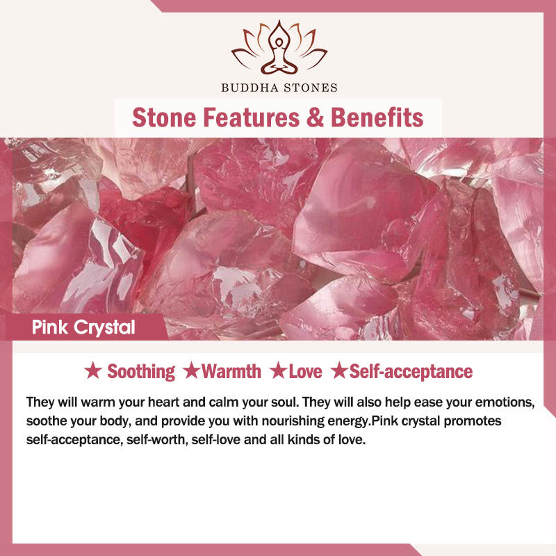 Stone of buddha Natural Pink Crystal Nine Tailed Fox Love Necklace Pendant