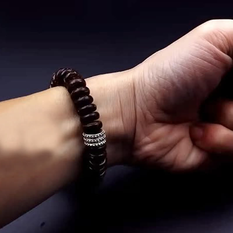 Stone of buddha Natural Tibetan Coconut Shell Om Mani Padme Hum Positive Bracelet