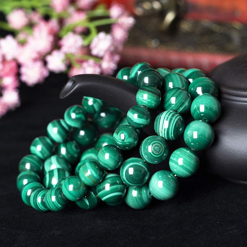 Stone of buddha Natural Malachite Protection Calmness Bracelet