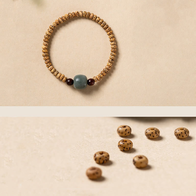 Stone of buddha Bodhi Seed Small Leaf Red Sandalwood Wisdom Bracelet