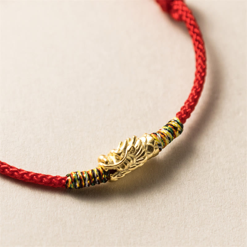 Stone of buddha 925 Sterling Silver Year of the Dragon Luck Strength Red Rope Bracelet